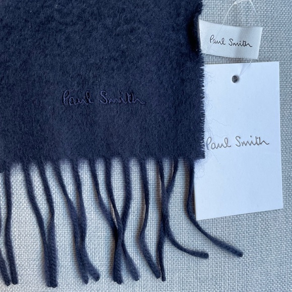 Paul Smith Brand New Softest Luxury Cashmere Dark Navy Scarf - Picture 2 of 6